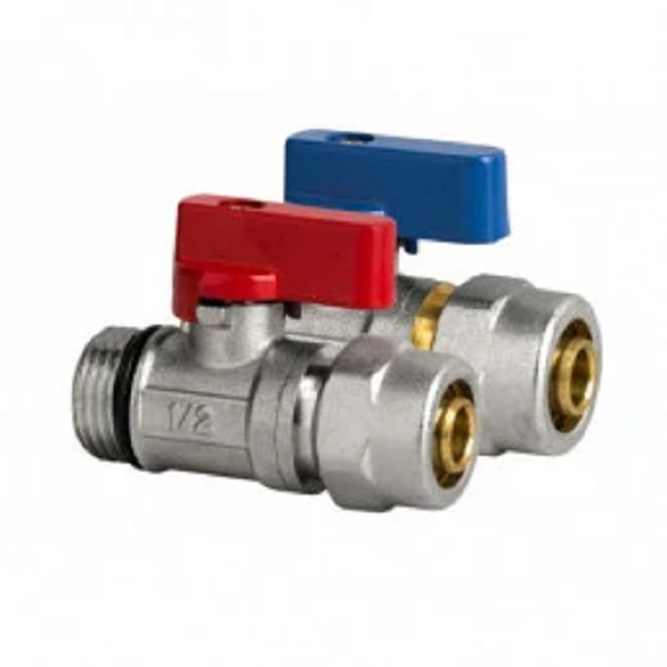 KAS - Mini Brass Ball Valve For Pipe Connection PEX-B F 16x2 KAS