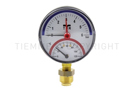 TIEMME - Thermomanometer 0-120°C/0-6 bar Tiemme