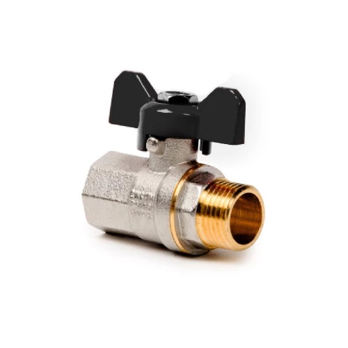 ROS TUR PLAST - Ventil latun iç/çöl PN 40 kəpənək qollu 1/2" RTP